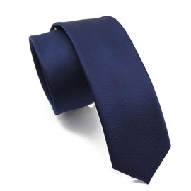 Wehug Corbatas delgadas delgadas para hombre de color sólido clásico de 2.4 pulgadas (6 cm), Azul oscuro, 2.4 inch