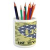 Lunarable National Pencil Pen Holder, Heart Shaped American Flag and