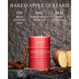 M&SENSE Baked Apple Scented Candles Large, Natural Soy Candles 21.2oz 120 Hour Slow Burning,Christmas Candle Candle for Stress Relief Meditation Relaxing,Aromatherapy Christmas Decor