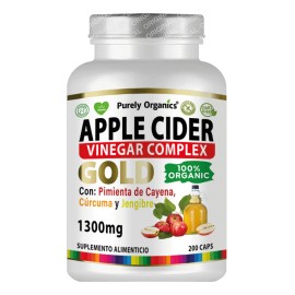 Vinagre De Manzana Complex Gold 200 Caps Purely Organics Sabor Sin sabor