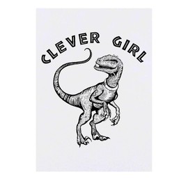 'Clever Girl Dinosaur' Temporary Tattoo - Water Resistant, Skin-Safe, Non-Toxic Transfer (TO00060145)
