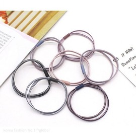 Simple Double Hair Tie (Sold by the 1P Unit) Pretty Hair Elastic Band for Ladies, Women / 헤어 심플 두줄 머리끈 (1P 단위 판매) 숙녀 여자 여성 예쁜 헤어 고무줄