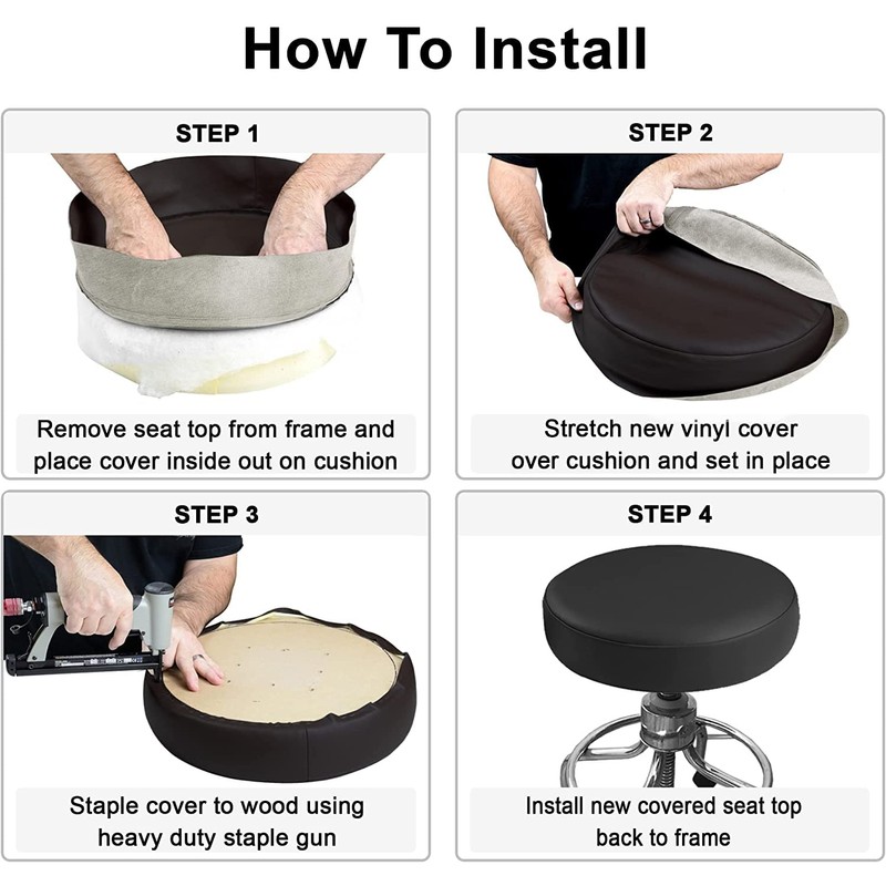Bar Stool Replacement Cover Round DIY Staple On Heavy Duty