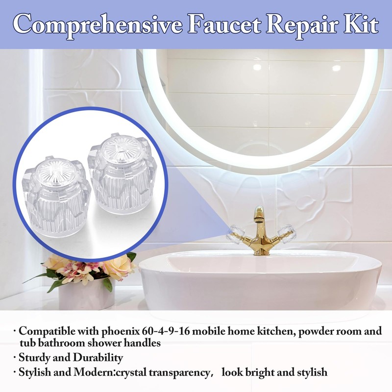 hansengroe Shower Knob Replacement with 17pt Point Broach fit for