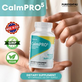 PUREFIGH4U CalmPro5, Nerve Calming Support Capsules Supplement, Calm Pro 5 - 2 Bottles