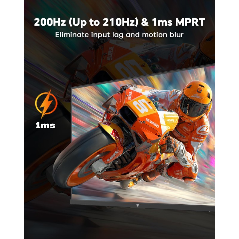 KTC 27 Inch Gaming Monitor 200Hz, 1440P Monitor with Speakers,