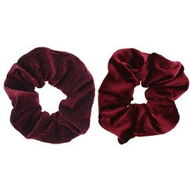 Zac's Alter Ego Set of 2 Velvet Fashion Scrunchies - 1 Plain & 1 Corduroy
