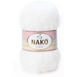 NAKO Paris, Knitting Yarn, Crochet Yarn, Acrylic Scarf, Winter Hat, Scarf, Yarn - 5 balls (balls) 40% Premium Acrylic - 60% Polyamide per ball 100g (208)