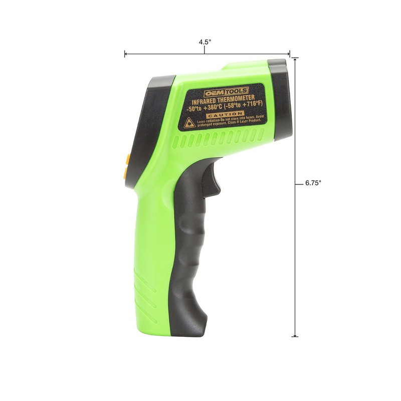 OEMTOOLS 25245 Infrared Thermometer, No-Contact Thermometer for Hot, Hazardous, and
