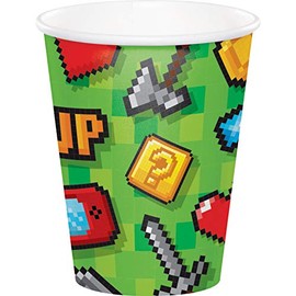 Creative Party PC336038 Video Party Game Items Paper Cups-8 Pcs, Multicolor