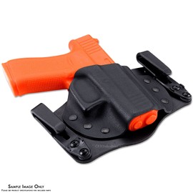 DIY Hybrid Holster Making Kit - KYDEX - (Black) - Cowhide Leather Backer - (Black - 8-9oz) - (Small) - (Right Hand Carry) - (Fits Belts Up to 1.50 inches) - Inside-The-Waistband/IWB Holster Design