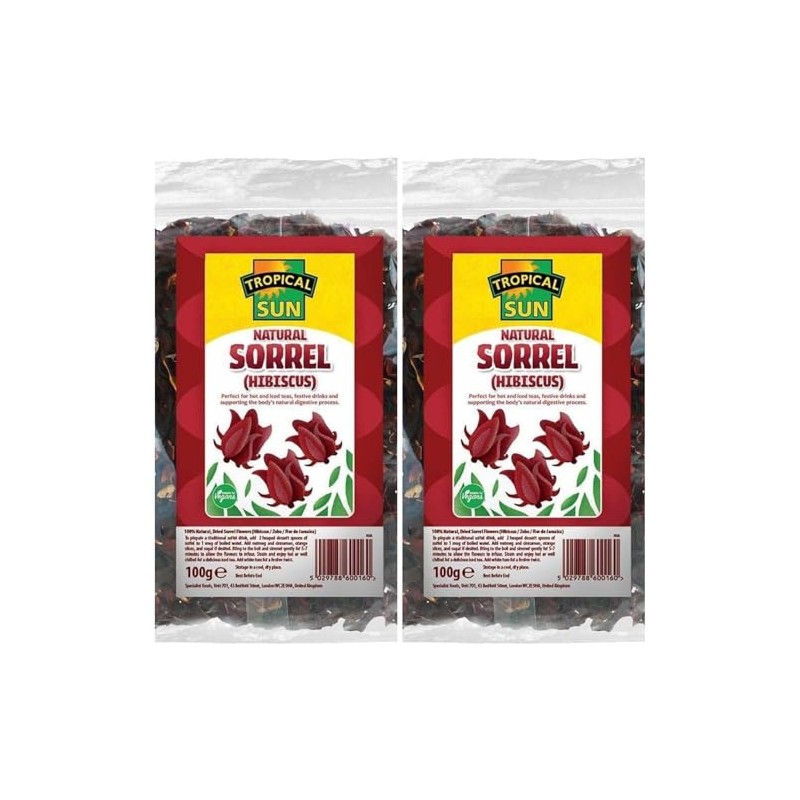Tropical Sun Natural Sorrel Hibiscus, 100G, Pack of 2
