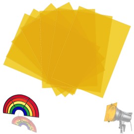 SWTYExt Pack of 7 Heat Resistant Film for Lamps Yellow Lamp Film 29.7 x 21 cm Colour Films Gel Colour Filter A4 Transparent Colour Correction for Photo Lamp Headlight Graphic Studio Strobe Flash LED