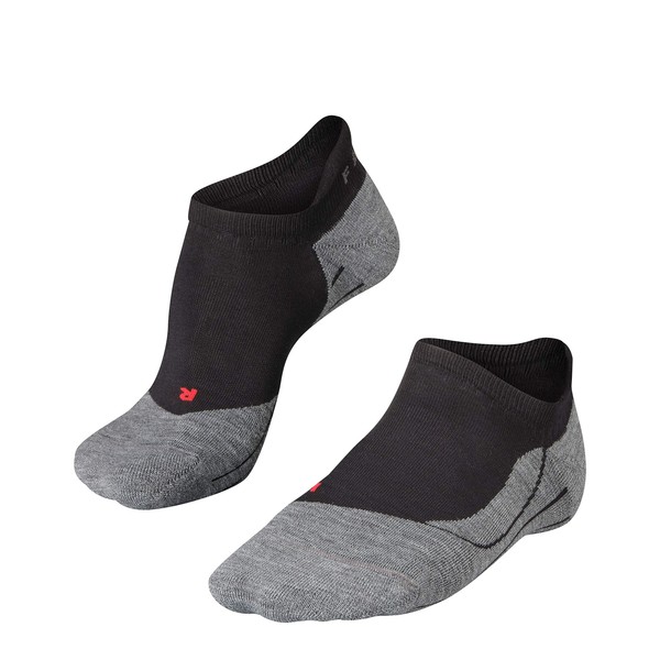 FALKE Women's RU4 Endurance Invisible Running Socks, Cotton, Breathable, No Show, Medium Cushion, Athletic Sock, Black (Black-Mix 3010), 6.5-7.5, 1 Pair