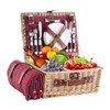 HYBDAMAI Wicker Picnic Basket for 4 with Waterproof Picnic Blanket