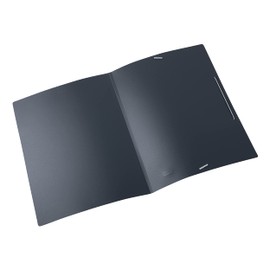 Elba 33490AZ A4 File Folder/Plastic with Elastic Closure/0.05 mm Polypropylene/for Approximately 50 Sheets Pack of 10 Charcoal Corner clamp Plastic charcoal