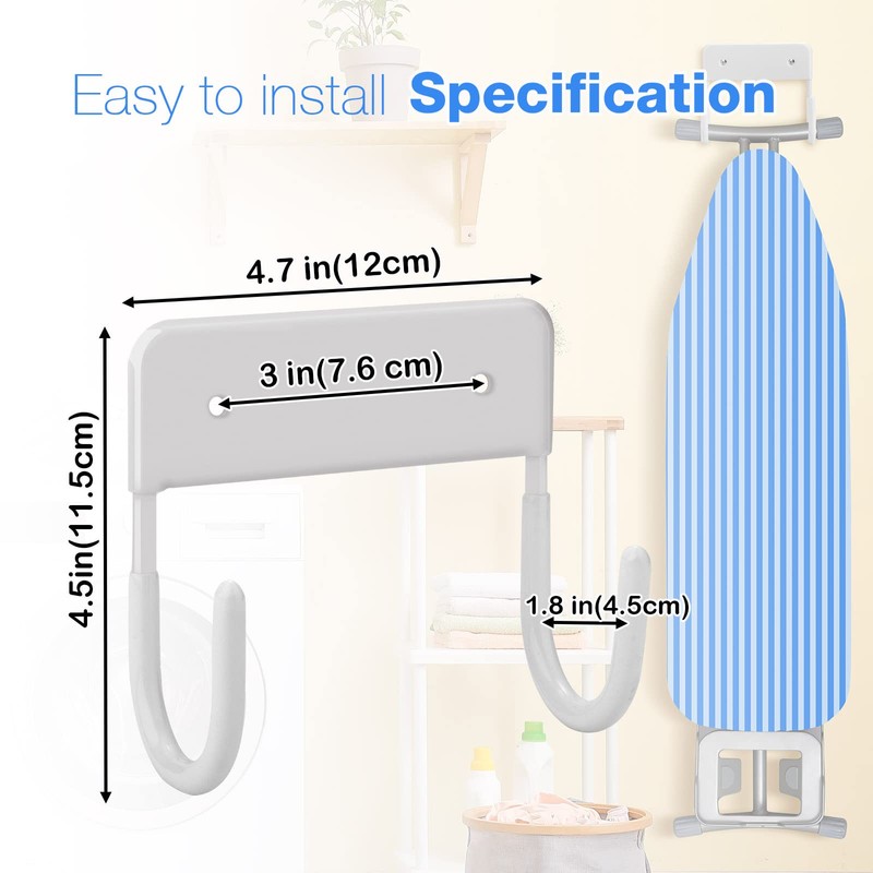 RIUOTA Ironing Board Wall Mount Ironing Board Hanger Wall Mount