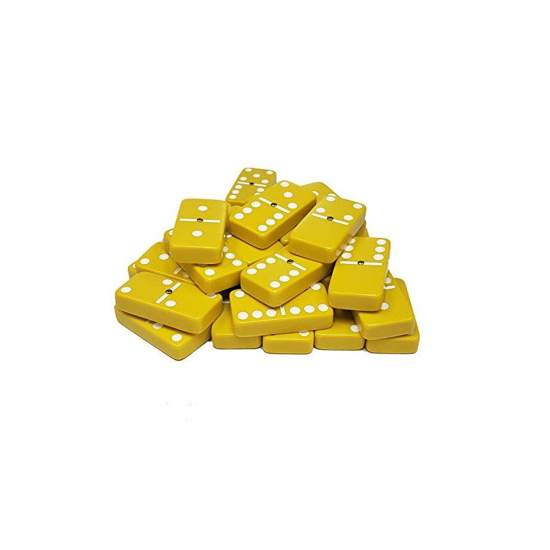 Marion Domino Double Six 6 Yellow with White Dots Jumbo