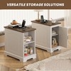 TRONLEE Narrow End Table with Storage, Farmhouse Side Table with