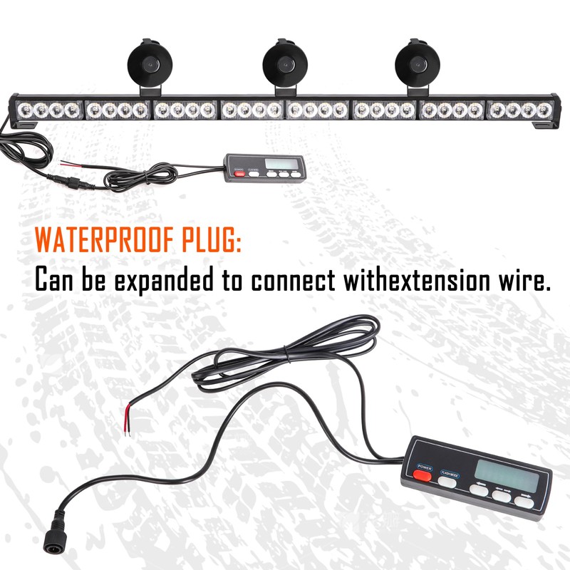 Emergency Light Bar 36 Inch 16 Flash Modes 32 Led