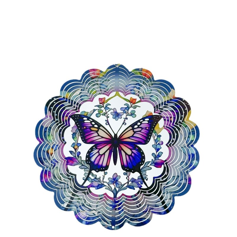 Butterfly Wind Spinners Metal Hanging Wind Spinner for Outdoor &
