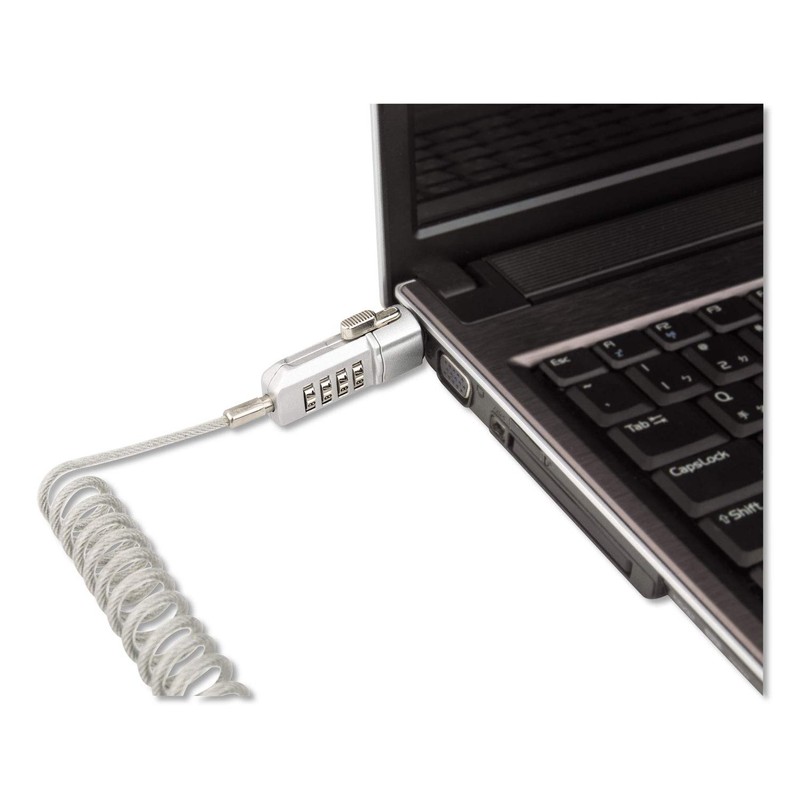 Innovera 64670 Compact Combination Laptop Lock, 6 ft Steel Cable