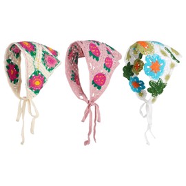 Meliyya Pack of 3 Women's Boho Headbands, Elastic Triangular Scarves, Bandanas, Turbans as Hair Accessories for Women and Girls