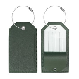 Gloppie Luggage Tags for Suitcases Travel Bag Tags for Luggage Name Suitcase Tag 2 Pack Dark Green