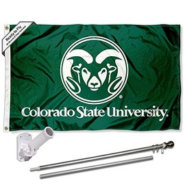 College Flags & Banners Co. Colorado State Rams Flag with Pole and Bracket Complete Set