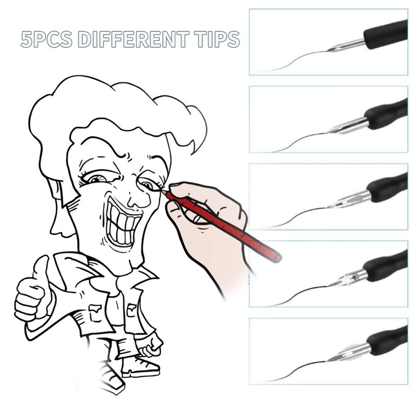 Plumillas de Dibujo Manga, Herramienta de Dibujo Cómico, 2 Soportes