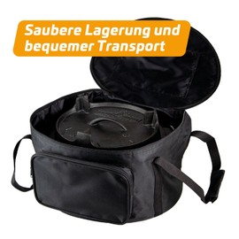 Grillfürst Dutch Oven Storage Bag for DO 20, Diameter 48 cm - Carry Bag for Fire Oven, Transport Bag for Cast Iron Pot, Black