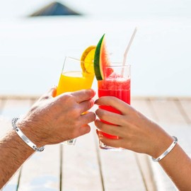 OIDEA 1 Pair (2 Pieces) Men's Women's Partner Bracelet with Engraving Stainless Steel "Je T'Aime" Zirconia Friendship Bracelet Bangle, Silver, Stainless Steel