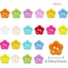 200pcs Resin Flower Shaped Buttons 15mm Colorful 2 Holes for