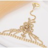 Wovanoo Rhinestone Finger Ring Bracelet Crystal Hand Chain Ring Bracelets