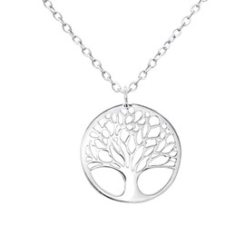 Laimons Women's Tree of Life Pendant with Chain, Shiny 925 Sterling Silver