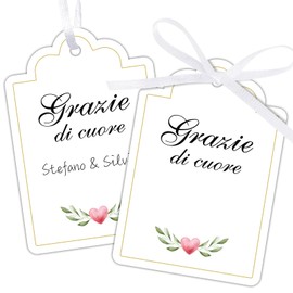 BOFUNX Pack of 100 Gift Tags, Thank You Gift Labels for Wedding, Christening, Birthday, Party