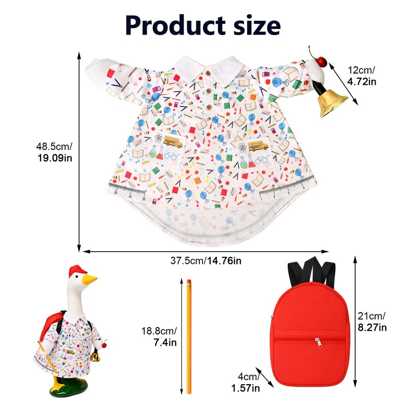 Back to School Porch Goose Outfit Set for School Outdoor
