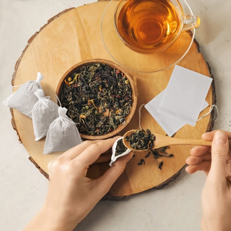 Simpeak 200 Pcs Tea Bags Tea Packs with String Disposable