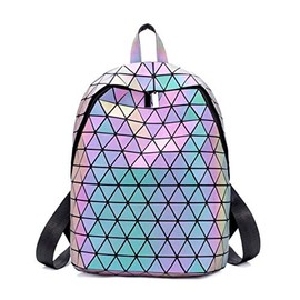 Geometric Backpack Luminous Backpacks Holographic Reflective Bag Lumikay Bags Irredescent Rucksack Rainbow Luminous01