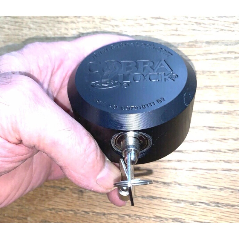 (2) COBRA HIDDEN SHACKLE PUCK LOCKS "ALUMINUM" PICK COLOR (4)ROUND