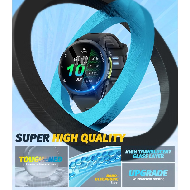 Orzero (5+3) Compatible for Garmin Forerunner 970/570 47mm, 5 Pack