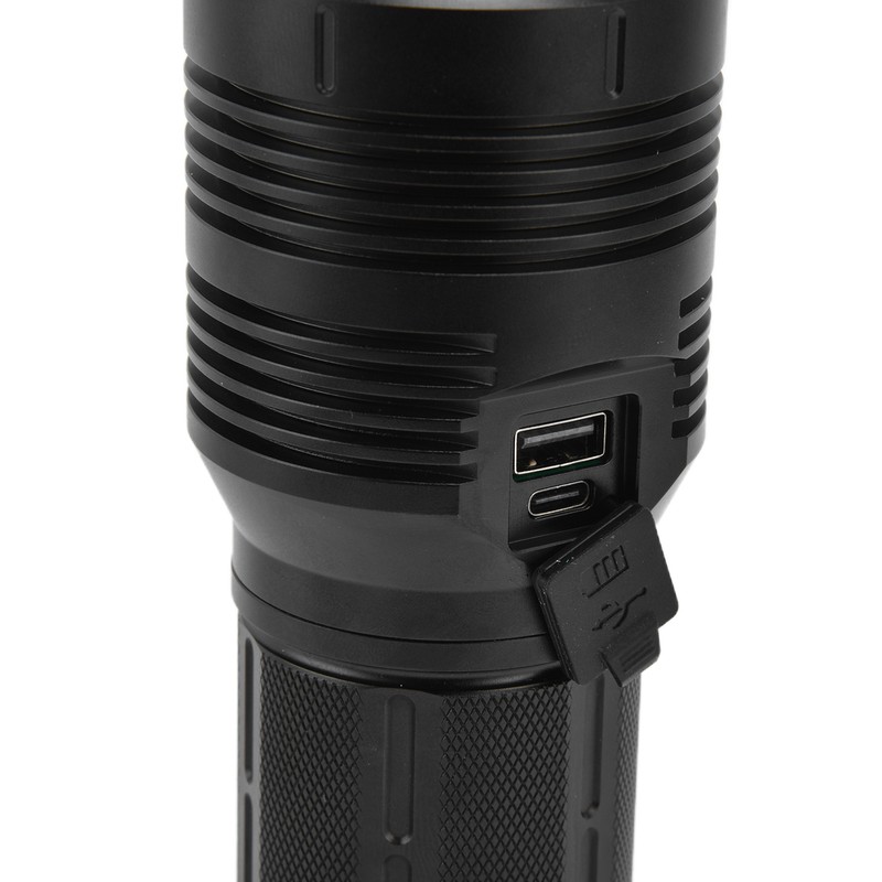 Strong Light Flashlight Digital Display Rainproof Rechargeable Flashlight for Camping