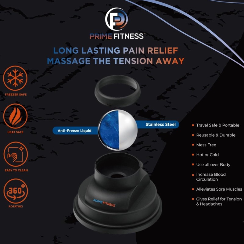 PRIME Fitness Wall Mounted Massage Ball | Cold Therapy |