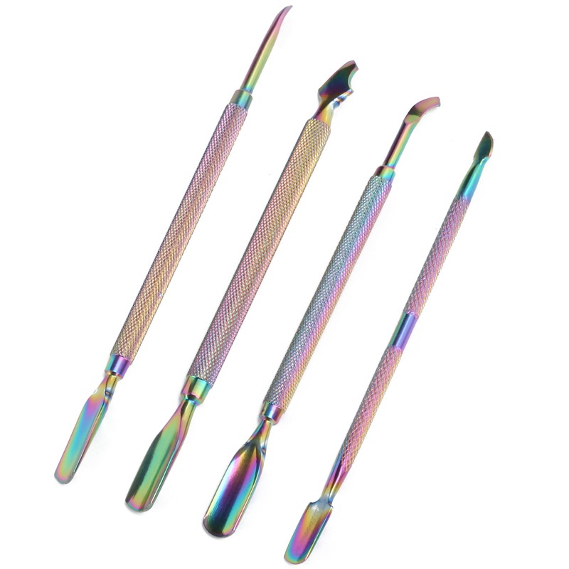 4pcs Stainless Steel Nail Cuticle Pusher Cuticle Trimmer Remover Set