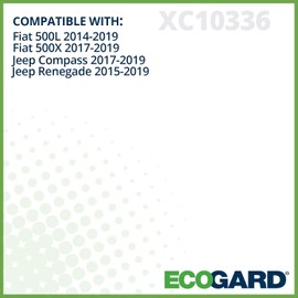 ECOGARD XC10336 Filtro de aire de cabina premium para Jeep Compass 2017-2021, Renegade 2015-2019 Fiat 500L 2014-2020, 500X 2017-2020