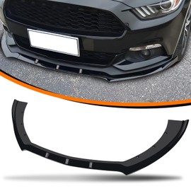 Car Front Spoiler Compatible with Ford Mustang 2015 2016 2017,ABS Front Bumper Lip Body Kit Spoiler,3pcs Glossy Black Car Splitter