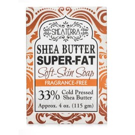 Shea Terra Organics Bar Soap - (4 oz, Fragrance Free 33% Shea Soap)