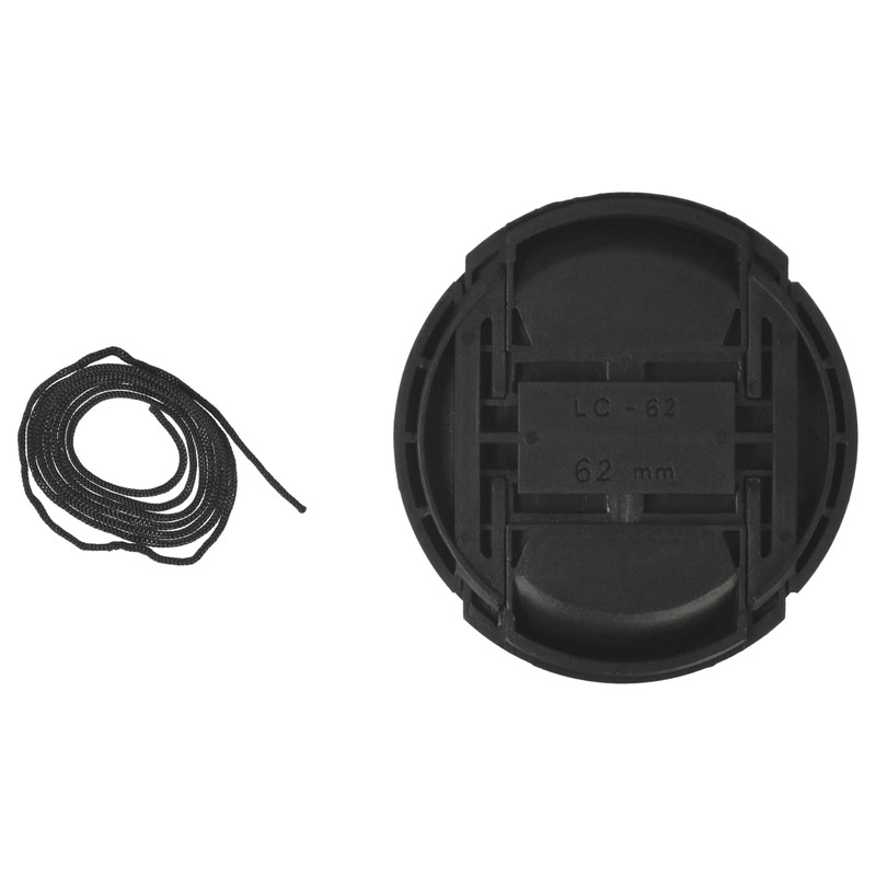 vhbw Lens Cap 62 mm Inner Grip Snap On Black