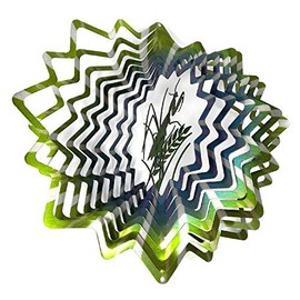 WorldaWhirl Whirligig 3D Wind Spinner Hand Painted Stainless Steel Twister Praying Mantis (12 Inch, Multi Color)