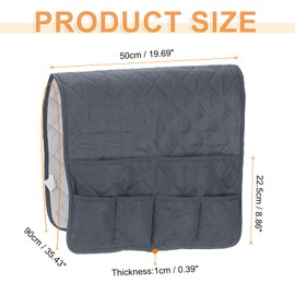 uxcell Couch Sofa Armrest Organizer Non-Slip Chair Arm Recliner Remote Control Organizer with 6 Pockets for Books, Magazines, Tablet, Phone, Plaid Gray